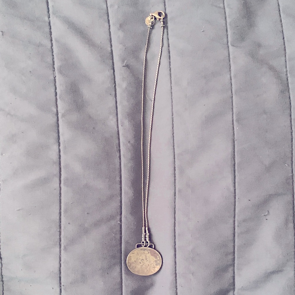 Hammered Silver Pendant Necklace from Israel